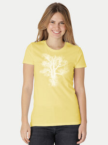 Damen Biobaumwoll T-Shirt Chestnut - Peaces.bio - handbedruckte Biomode