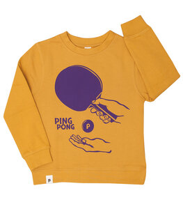 Ping Pong Tischtennis - Kinder Bio Sweater - Organic Cotton - Gelb - päfjes
