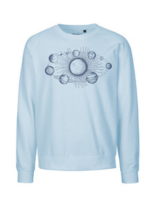 Bio Damen Sweatshirt Loose Fit Sonnensystem - Peaces.bio - handbedruckte Biomode