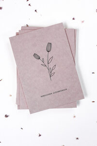 Grusskarte mit floraler Zeichnung - STUDIO KARAMELO