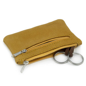 Schlüsseletui Schlüsseltasche aus Leder mit 2 Schlüsselringen und Extrafach (Groesse L) - Simaru