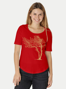 Damen Halbarm-Shirt Fancy Tree - Peaces.bio - handbedruckte Biomode