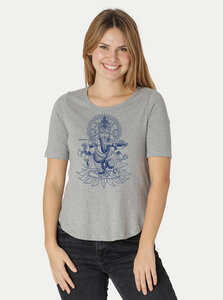 Damen Halbarm-Shirt Ganesha - Peaces.bio - handbedruckte Biomode