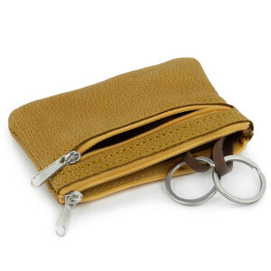 Schlüsseletui Schlüsseltasche aus Leder mit 2 Schlüsselringen und Extrafach(Groesse M) - Simaru