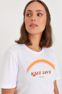 Reine weiche Bio-Baumwolle - Oversize Shirt / MAKE LOVE - not war - Kultgut