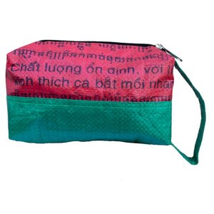 Kosmetiktasche Ri15 recycelter Reissack zweifarbig - Beadbags