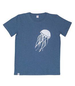 Qualle Jellyfish - Männer T-Shirt - Fair gehandelt aus Baumwolle Bio - Slub Blau - päfjes
