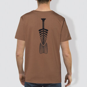 Herren T-Shirt, "Windungen", Caramel - little kiwi