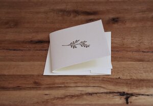 Handbedruckte Stoff-Grußkarte "Schöne Blume" mit Briefumschlag - luscinia