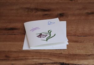 Handbedruckte Stoff-Grußkarte "Sommer" mit Briefumschlag - luscinia