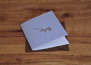 Handbedruckte Stoff-Grußkarte "Sommerblume" mit Briefumschlag - luscinia