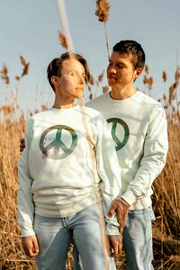 Biofair vegan Sweater - Supersofte Biobaumwolle / Peace is a Human Right - Kultgut