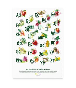 Mein erstes ABC Obst und Gemüse Poster - Alphabet Lernposter in A2 - 531 Rheinland Design