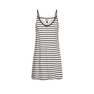Easy-Stripe Kleid Naturweiss | Schwarz - bleed