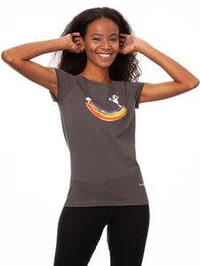 FellHerz Damen T-Shirt Rainbow Girl dark grey - FellHerz