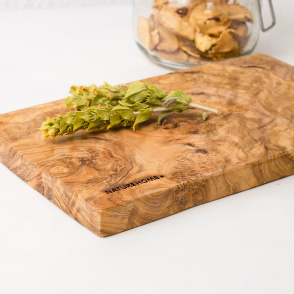 Olivenholz FRühstücksbrett - NATUREHOME Servierbrett | Küchenbrett Handarbeit Schneidebrett Avocadostore