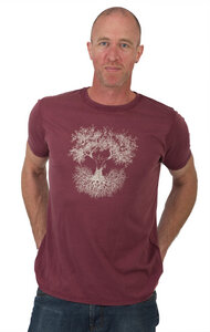 Shirt aus Biobaumwolle Fairwear für Herren "Fusion" in Washed Red - Life-Tree