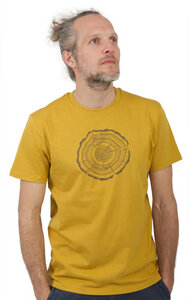 Shirt aus Biobaumwolle Fairwear für Herren "Treeslice" in Ocre-Gelb - Life-Tree