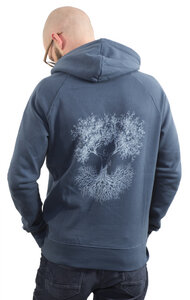 Hoodie aus Biobaumwolle Fairwear für Herren "Fusion" in Dark Blue - Life-Tree
