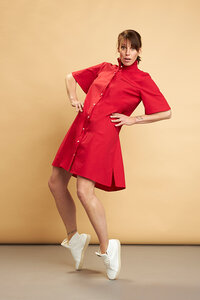 Damen Kleid aus Bio-Baumwolle "Felix" rot - Skrabak