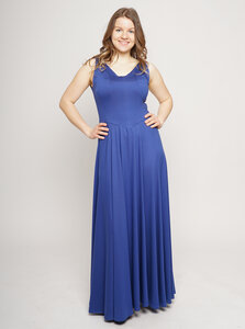 Abendkleid Königsblau - Peaces.bio - handbedruckte Biomode