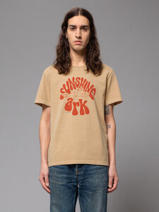 Herren T-Shirt ROY aus Biobaumwolle mit Print "Sunshine Ark", faded Sun - Nudie Jeans