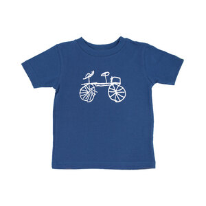 Kinder T-Shirt aus Bio-Baumwolle BAISIKELI Fahrrad Blau. Made in Kenya - Kipepeo-Clothing