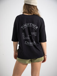 Damen loose-fit T-Shirt ERDBAER X WORLDCHANGER (black) - Erdbär