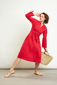 Kleid "Ondine" aus Bio-Baumwolle rot - Skrabak