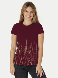 Damen Fit T-Shirt Gräservielfalt - Peaces.bio - handbedruckte Biomode