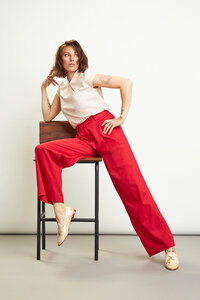 Damen Hose "Hugo" aus Bio-Baumwolle in rot - Skrabak