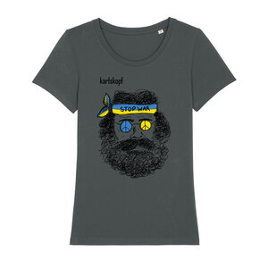 Print T-Shirt Damen | LOVE, NOT WAR | 100% Bio-Baumwolle - karlskopf