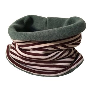 winterfester Loop, creme/braun geringelt - bingabonga