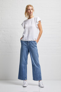 Damen Bluse aus Lyocell (TENCEL) "Volant blouse 1/2 TENCEL" - Wunderwerk