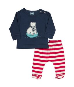 Baby u. Kinder Polar Bär Set blau u. rot weiß geringelt Bio Baumwolle - Kite Clothing