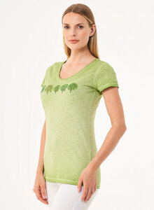 Cold Pigment Dyed T-Shirt aus Bio-Baumwolle mit Baum-Print - ORGANICATION