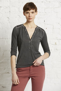 Damen Bluse "Henley blouse 3/4 m.t." - Wunderwerk