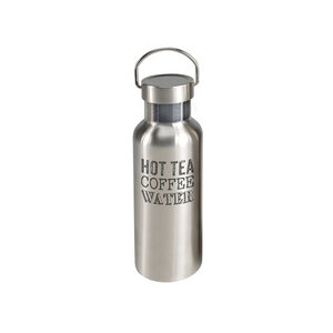 ToGo Edelstahl Trinkflasche 500ml "Hot Tea Coffee Water" - Contento