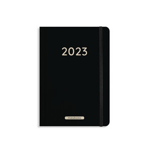 Nachhaltiger Jahresplaner 2023 A5 aus Graspapier - Samaya „Black Tie“ (DE/EN) - Matabooks