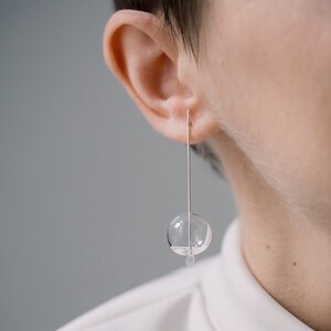 Glasblase minimalistische Silberohrringe - IIOO.jewelry