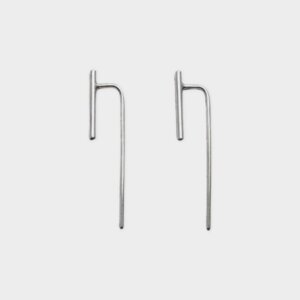 Tube Sterling Silver Minimalist Line Earrings - IIOO.jewelry