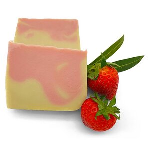 Duschbutter Erdbeer Rhabarber - vegan, palmölfrei und plastikfrei - Kleine Auszeit Manufaktur