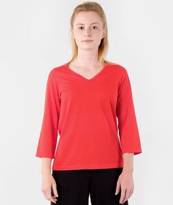 Damen Dreiviertel-Arm Shirt mit V-Neck aus Bio-Baumwolle und TENCEL Modal - liebhaben
