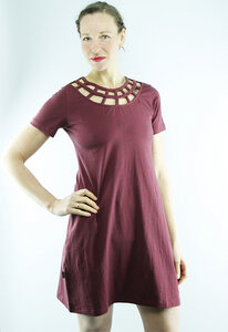 Fairtrade Damen Kurzarmkleid aus Bio-Baumwolle Amber - NEPALAYA