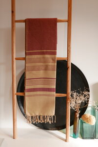 Fouta Hamamtuch aus reiner Bio-Baumwolle 200 × 100 cm (Stil SAND) - Karawan authentic