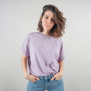 Damen Oversized Cropped T-Shirt aus Bio-Baumwolle dressgoat - lila - dressgoat