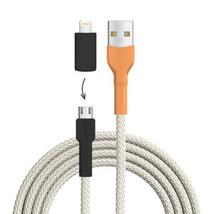 recable Ladekabel USB-A zu Lightning (iPhone-kompatibel) mit Micro-USB-Adapter - recable