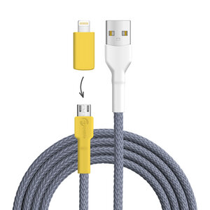 recable Ladekabel USB-A zu Lightning (iPhone-kompatibel) mit Micro-USB-Adapter - Recable