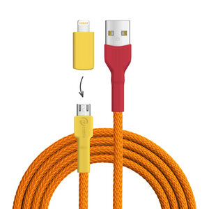 recable Ladekabel USB-A zu Lightning (iPhone-kompatibel) mit Micro-USB-Adapter - recable