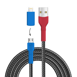 recable Ladekabel USB-A zu Lightning (iPhone-kompatibel) mit Micro-USB-Adapter - Recable